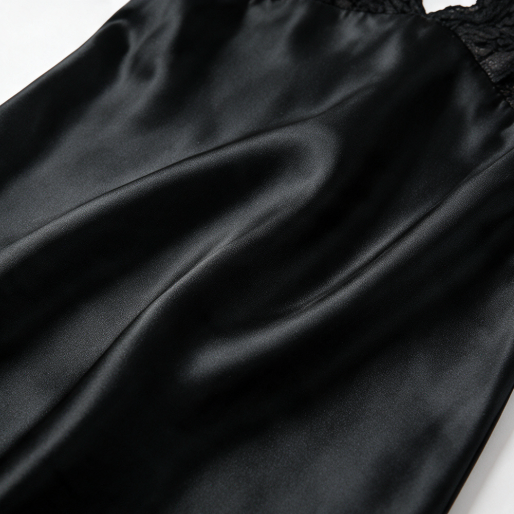 Vellamora – Lace-Bodice Bias-Cut Satin Slip Nightgown