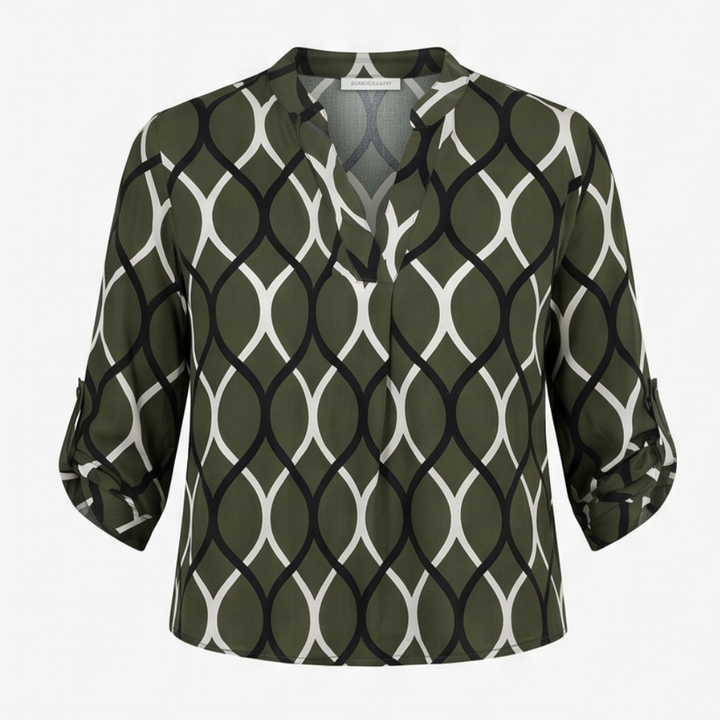 Nora™ – Flowy Printed V-Neck Blouse