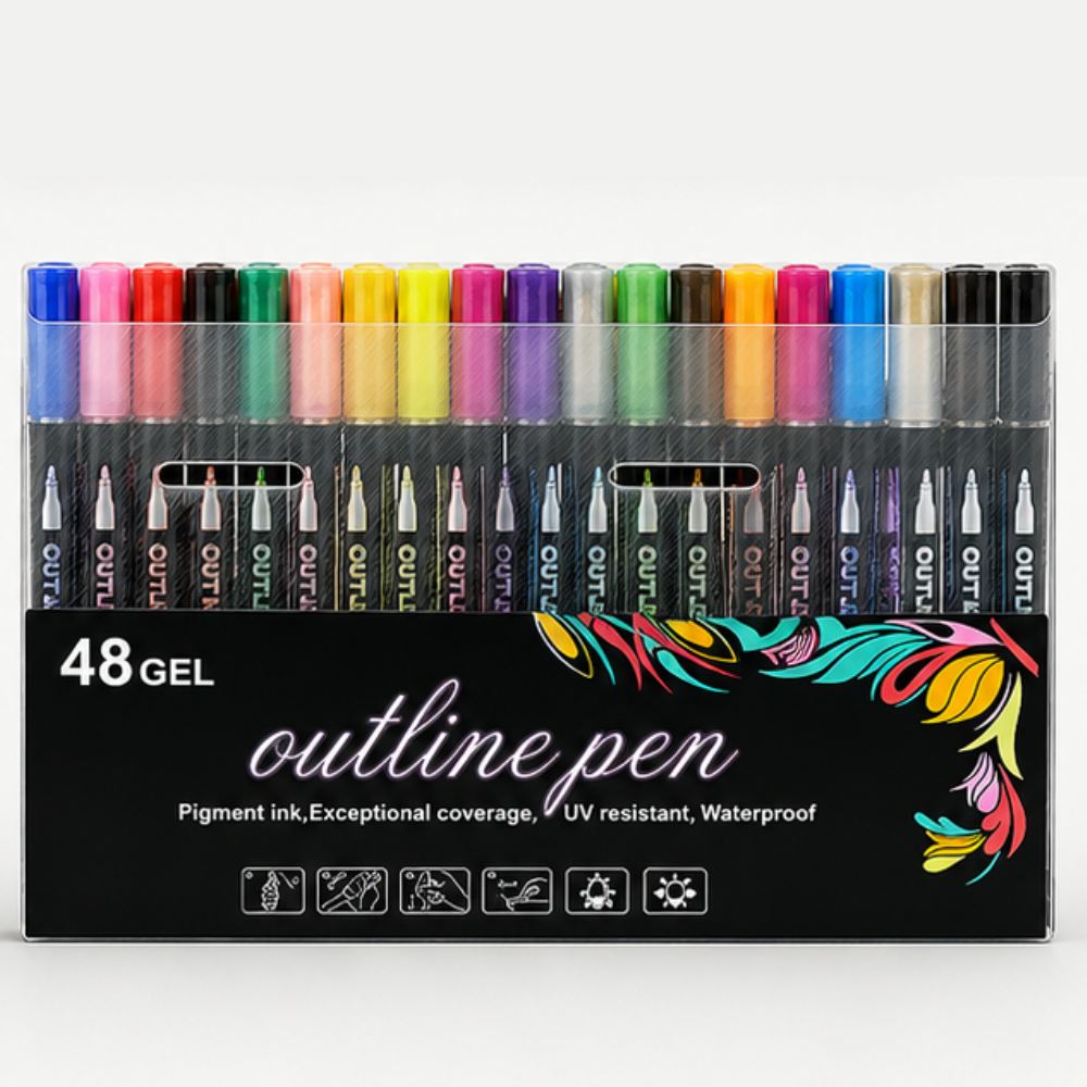 Outlynn – Self-Outline Dual-Tip Glitter Markers