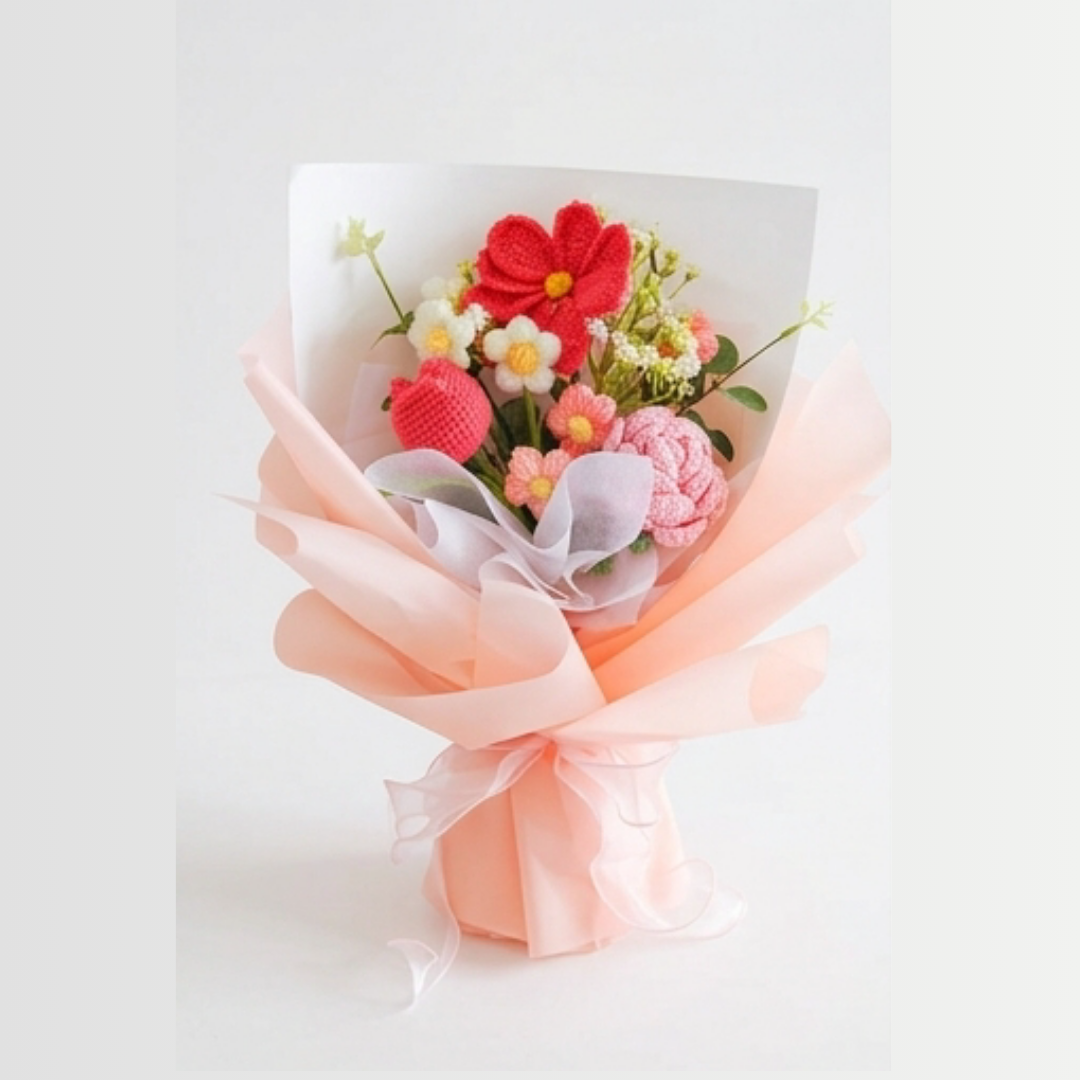 Bloomora™ – Handmade Crochet Flower Bouquet