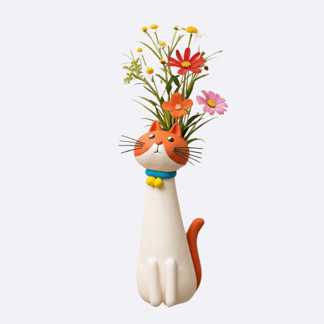 Felina™ – Handmade Ceramic Cat Flower Vase
