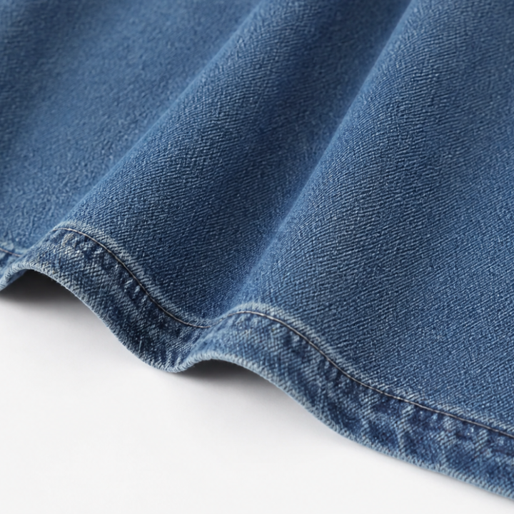 Denara – Denim Maxi Dress That Moves And Still Holds Its Shape