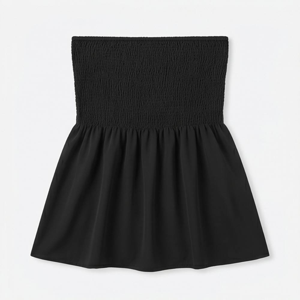 Vellora™ – Strapless Smocked Babydoll Top