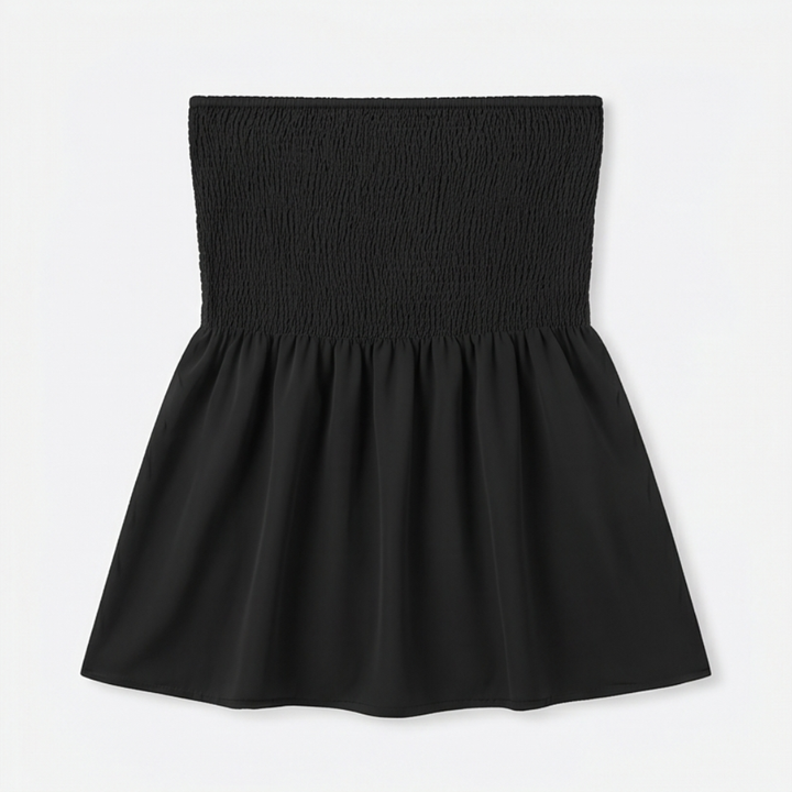 Vellora™ – Strapless Smocked Babydoll Top
