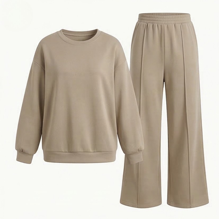 Velora™ – Soft Matching Top and Wide Leg Pants Set