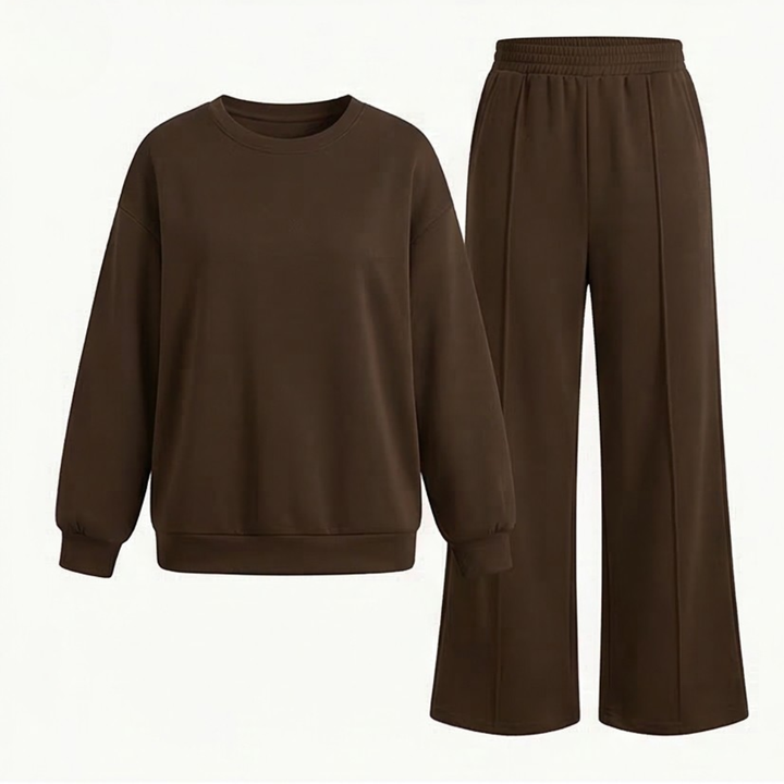 Velora™ – Soft Matching Top and Wide Leg Pants Set