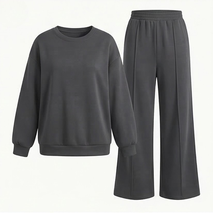 Velora™ – Soft Matching Top and Wide Leg Pants Set