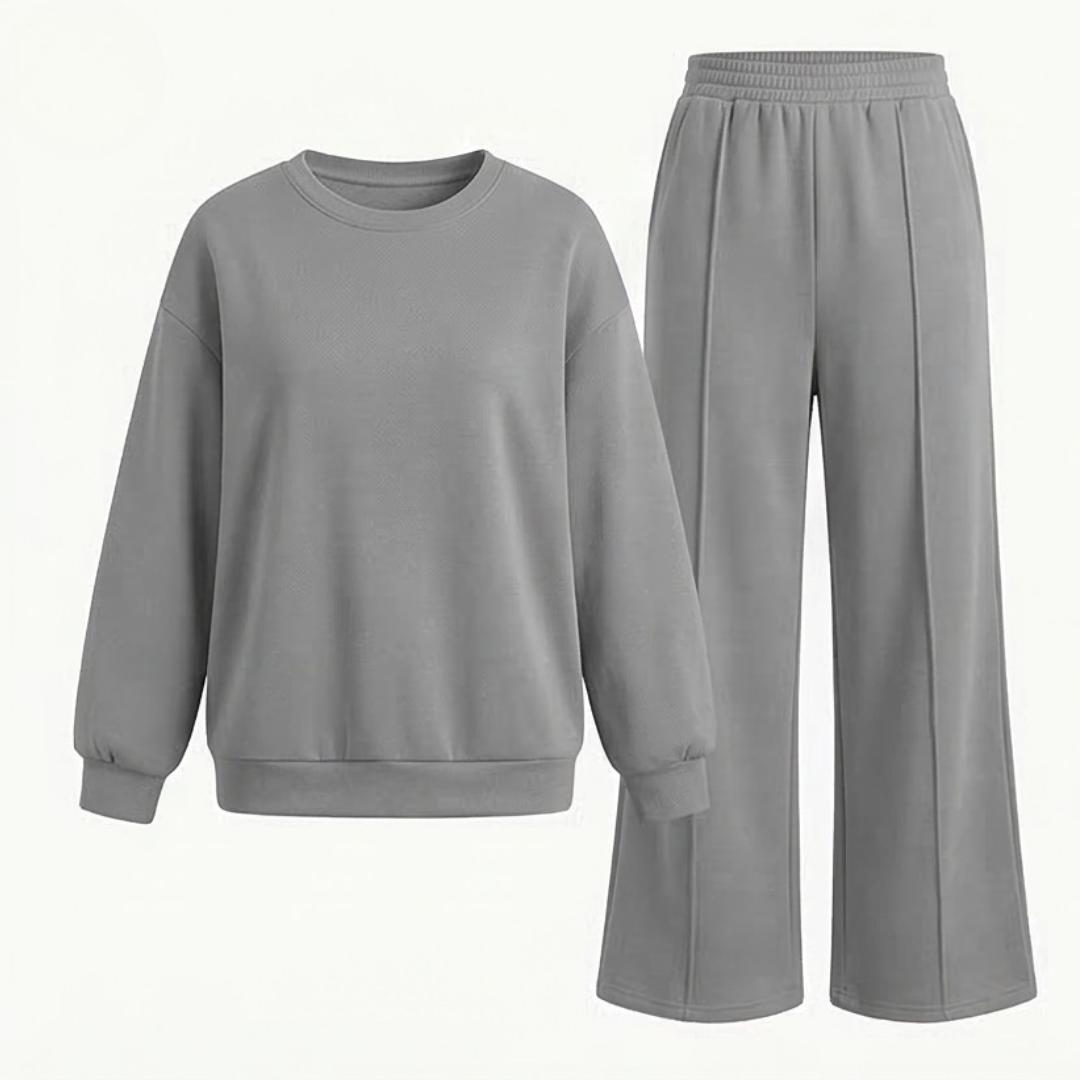 Velora™ – Soft Matching Top and Wide Leg Pants Set