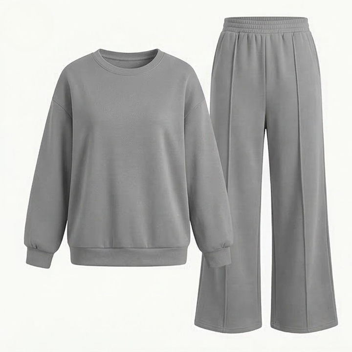 Velora™ – Soft Matching Top and Wide Leg Pants Set