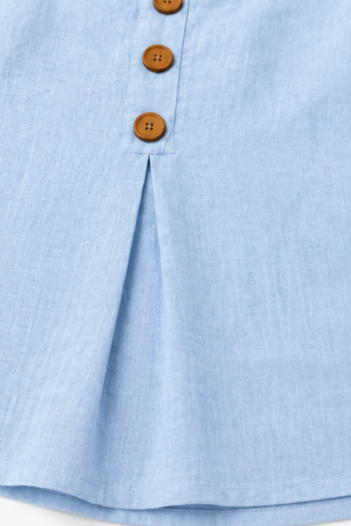Onehanger – V-Neck Button-Up Vest And Wide-Leg Pants Set