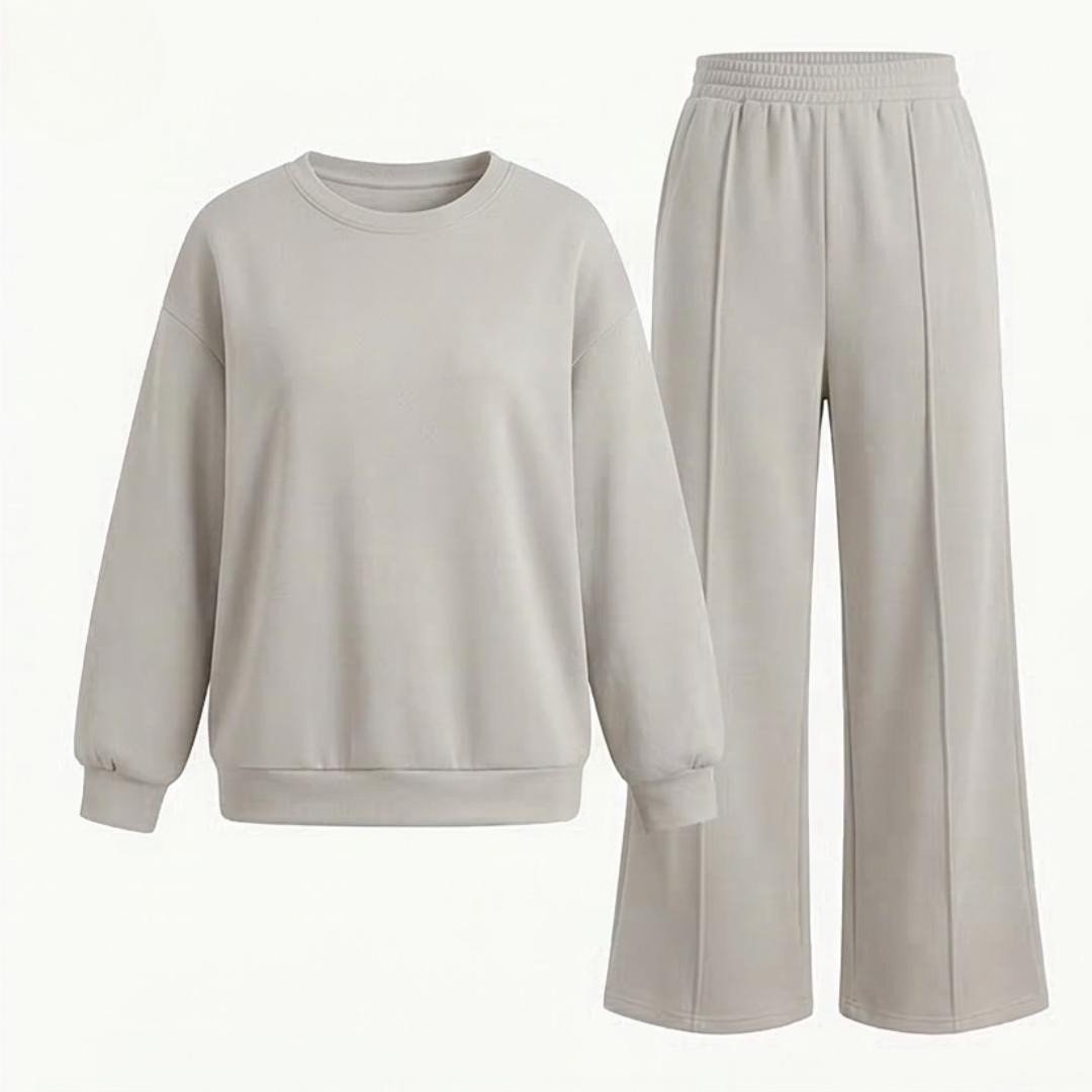 Velora™ – Soft Matching Top and Wide Leg Pants Set