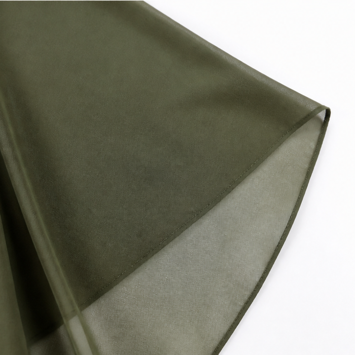Draperie – Cape Sleeve Asymmetric Hem Maxi Dress