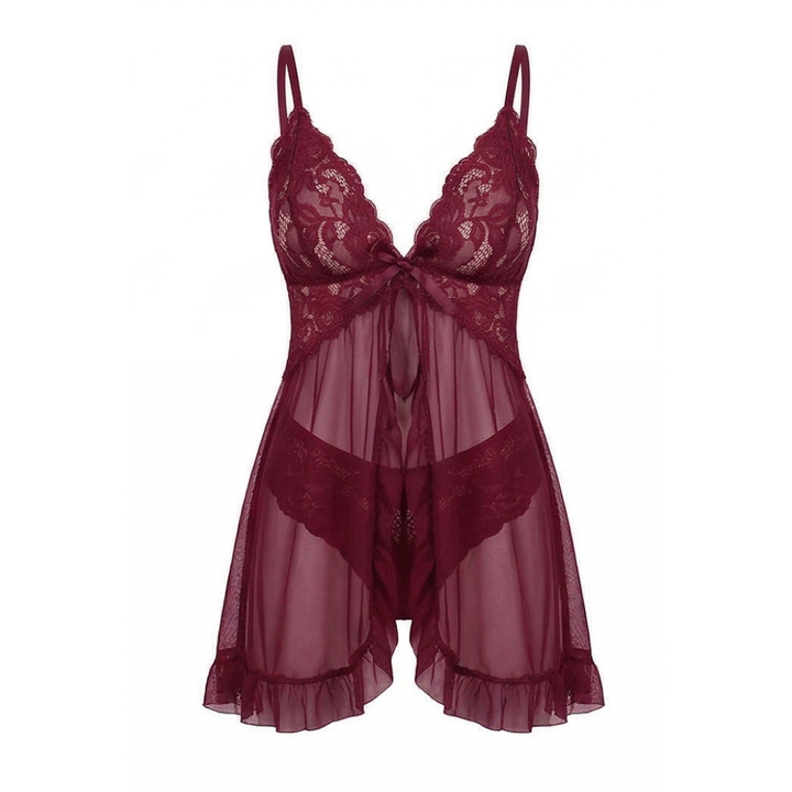 Lunaire™ – Floral Lace Babydoll Nightgown