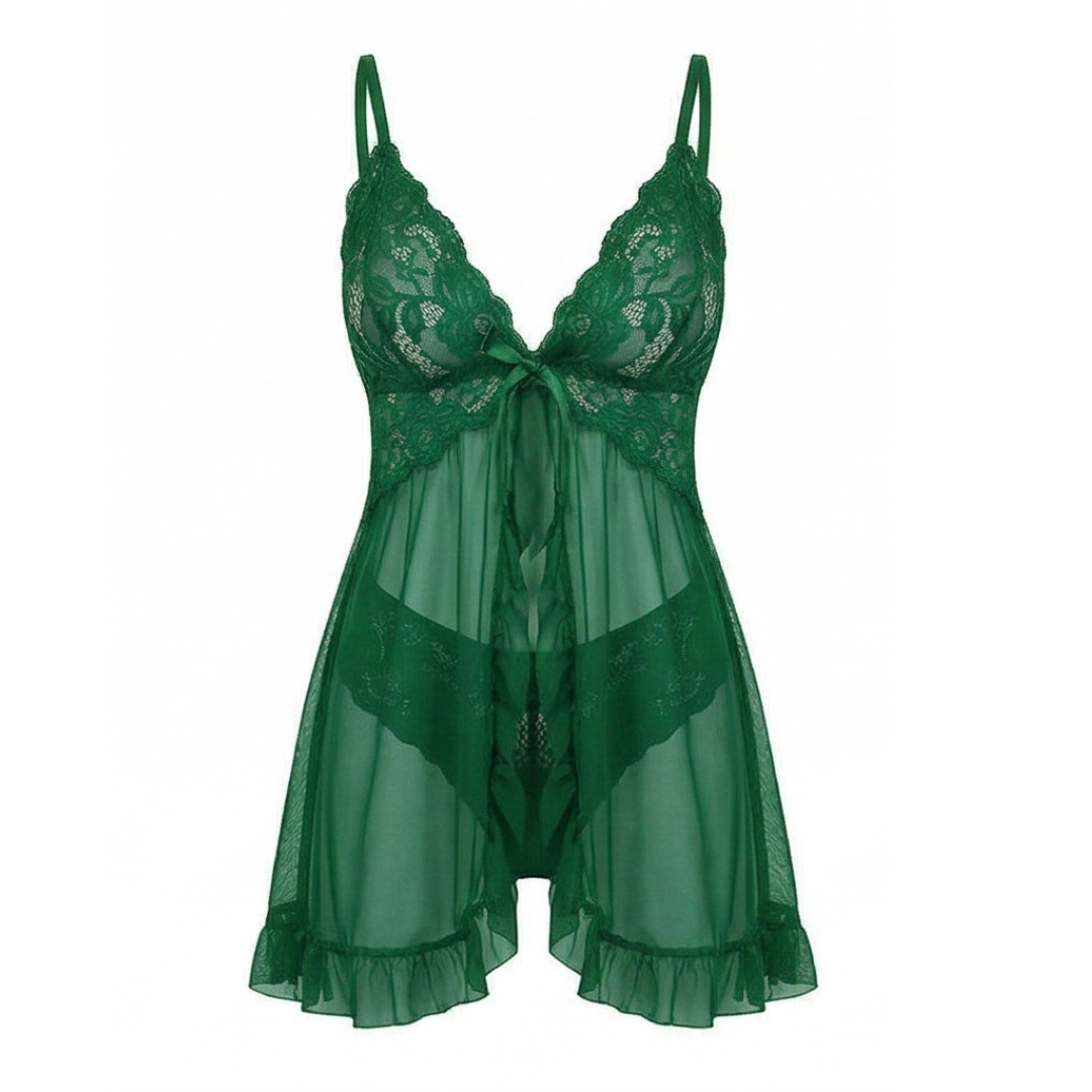 Lunaire – Women's Floral Lace Babydoll Nightgown – Lark & Clover