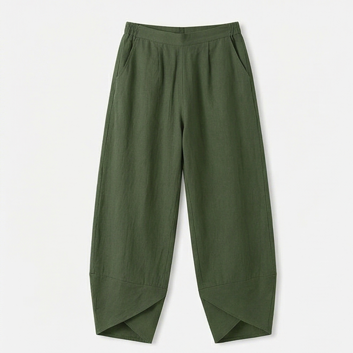 Brezia™ – Asymmetric Linen Blend Cropped Pants