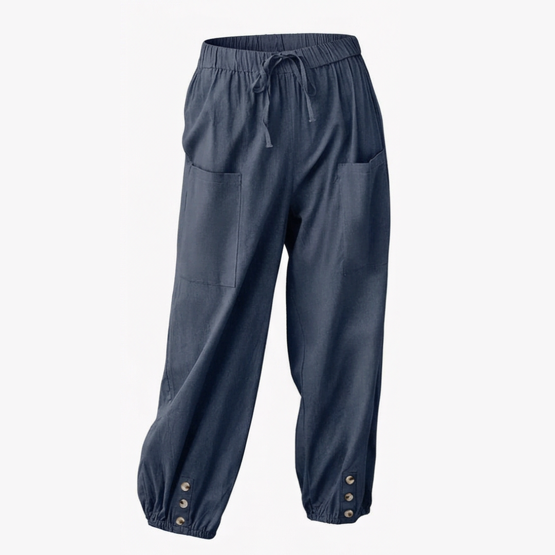 Brezia™ – Relaxed Fit Cotton Linen Capris