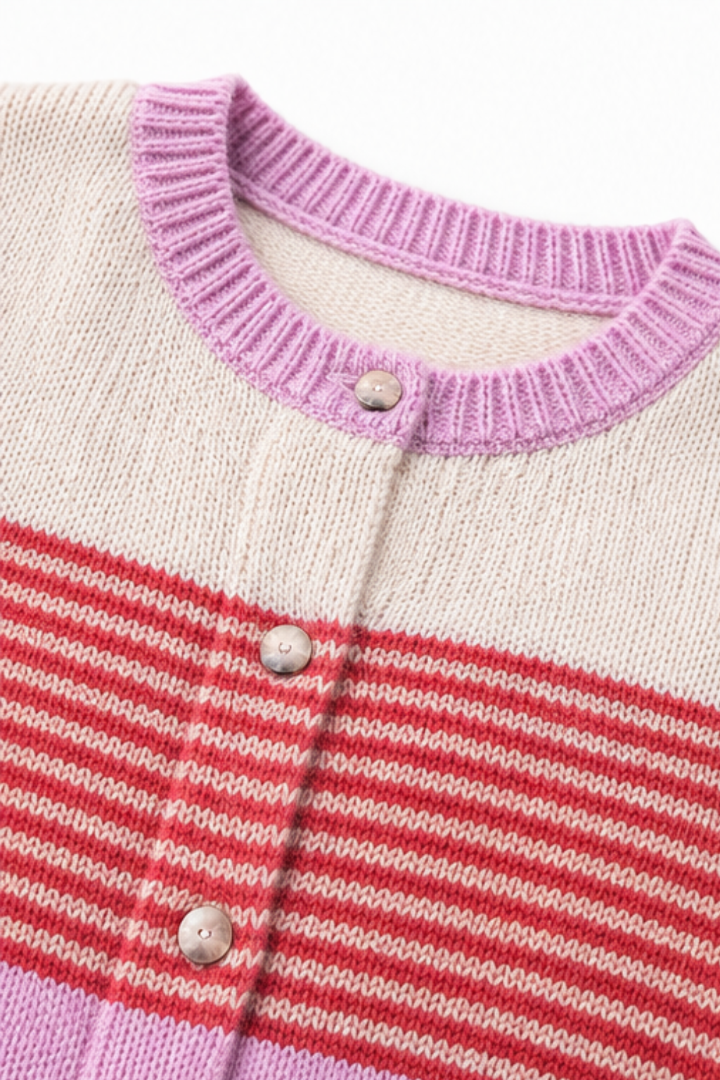 Warmweave – Color-Block Striped Open-Front Knit Cardigan