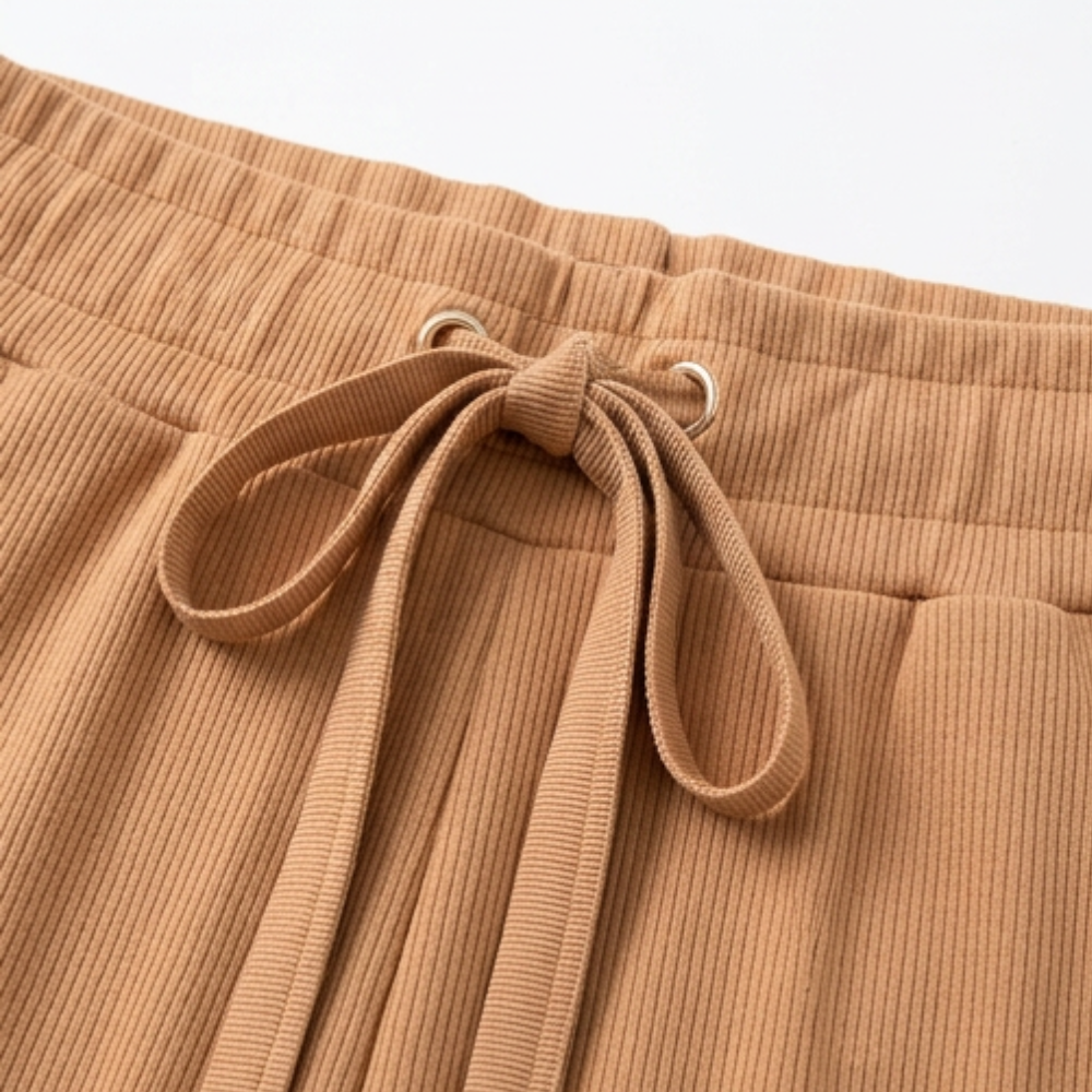 Saviya™ – Ribbed V-Neck Top and Midi Skirt Set