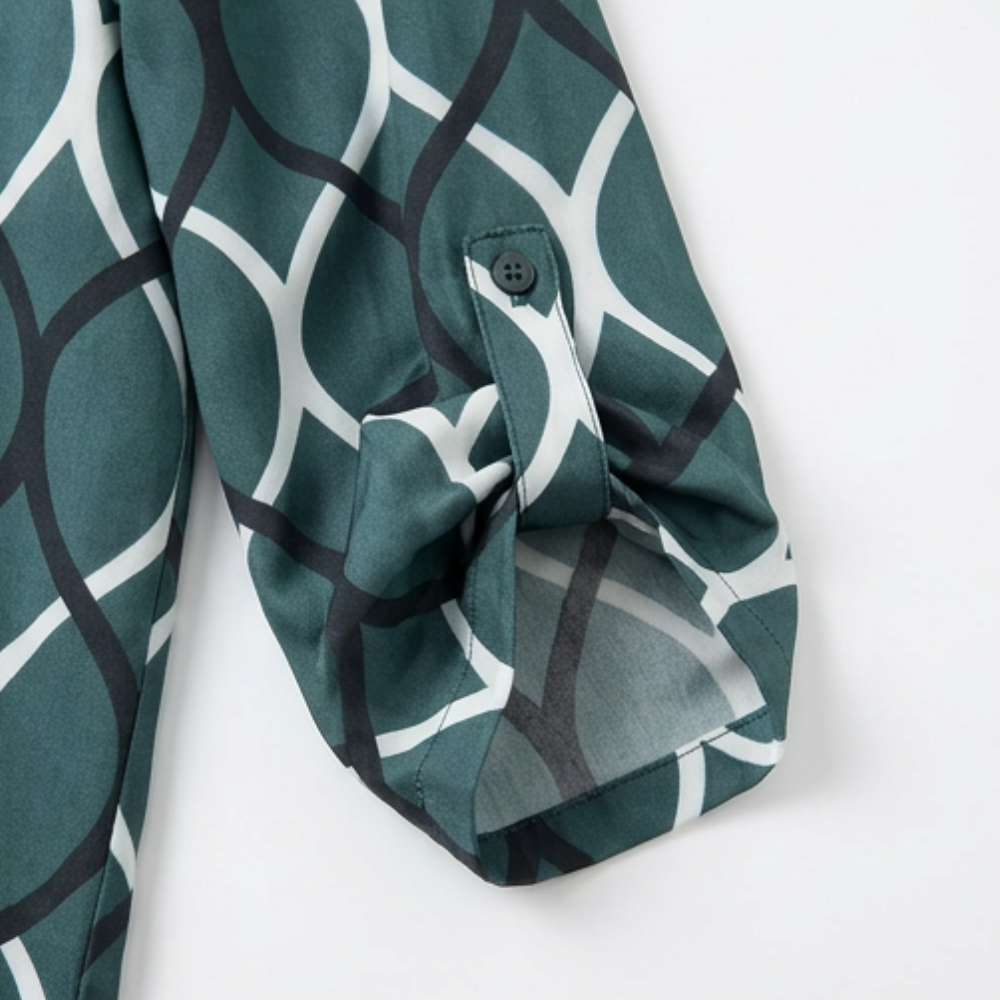 Nora™ – Flowy Printed V-Neck Blouse