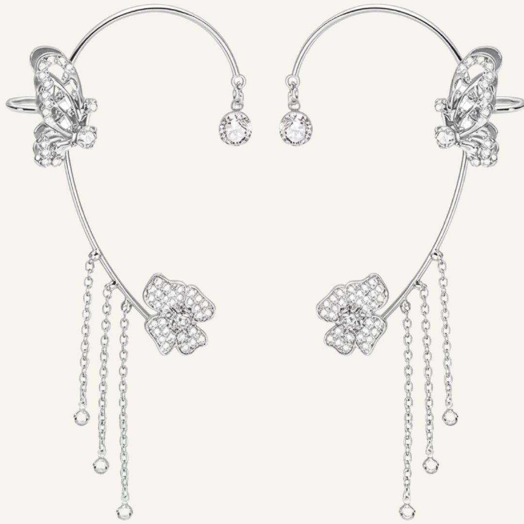 Bellara™ Butterfly Ear Wrap with Flower Tassels