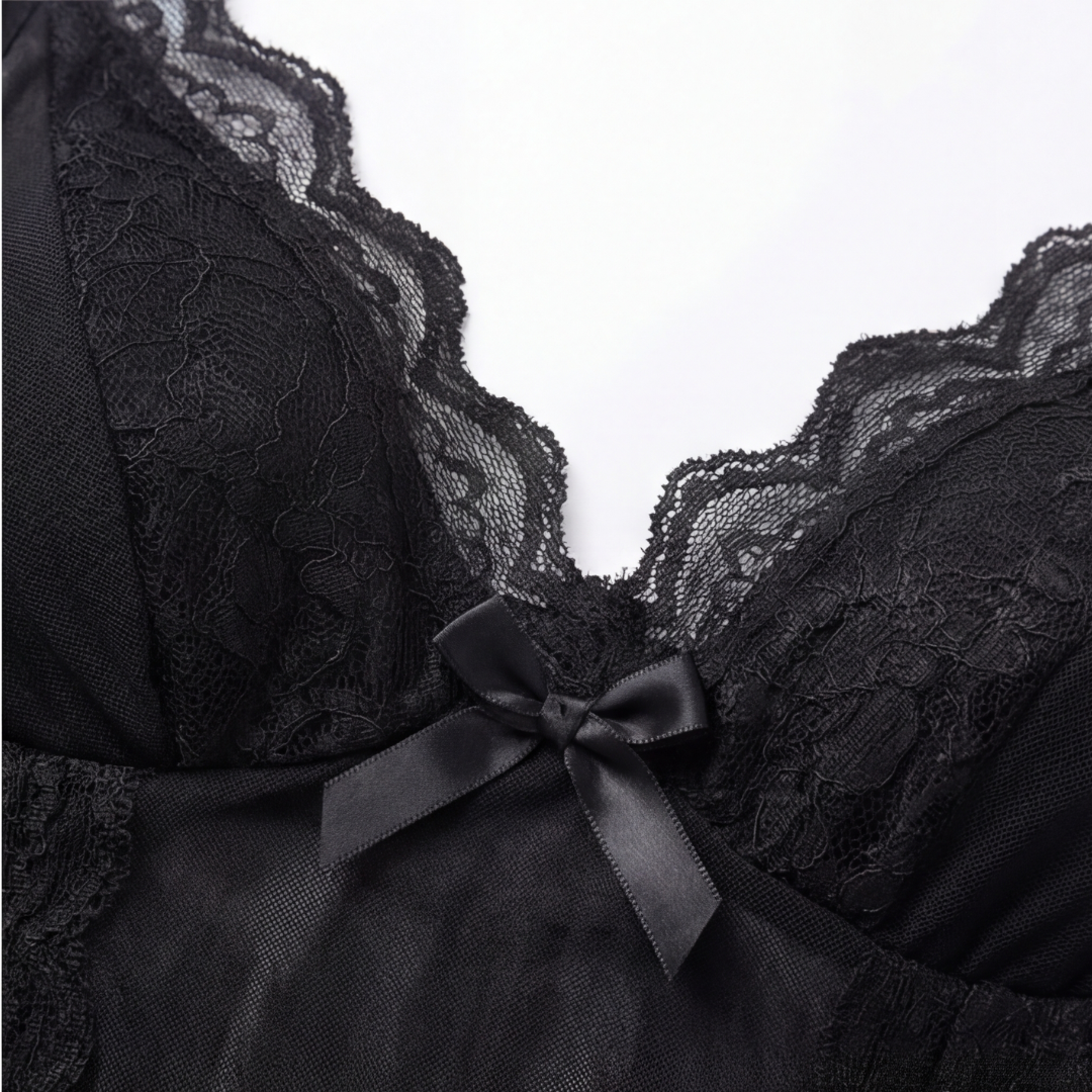 Velourè™ – Floor Length Lace Mesh Nightdress