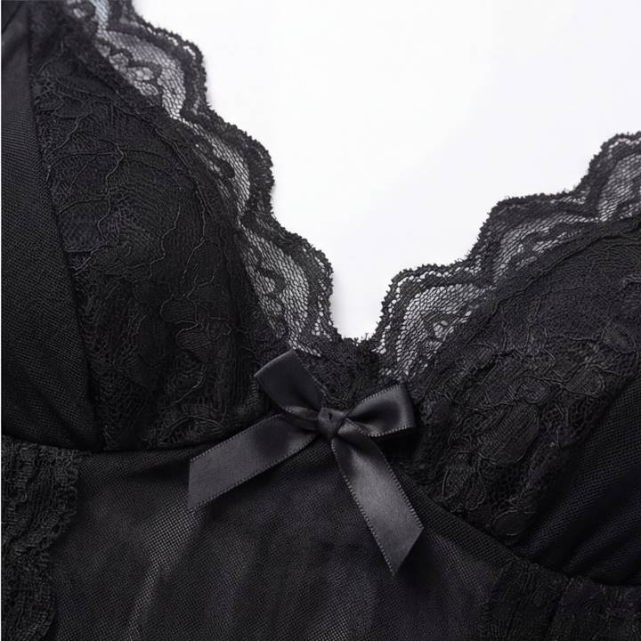 Velourè™ – Floor Length Lace Mesh Nightdress