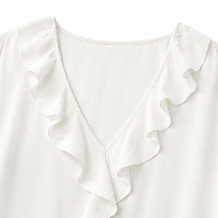 Restedge – The Ruffle Blouse That Skims, Never Clings