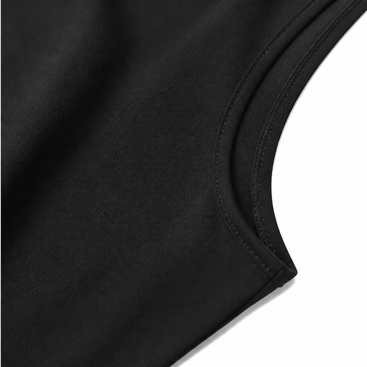 Vellora – Geometric Eyelet-Hem V-Neck Sleeveless Dress