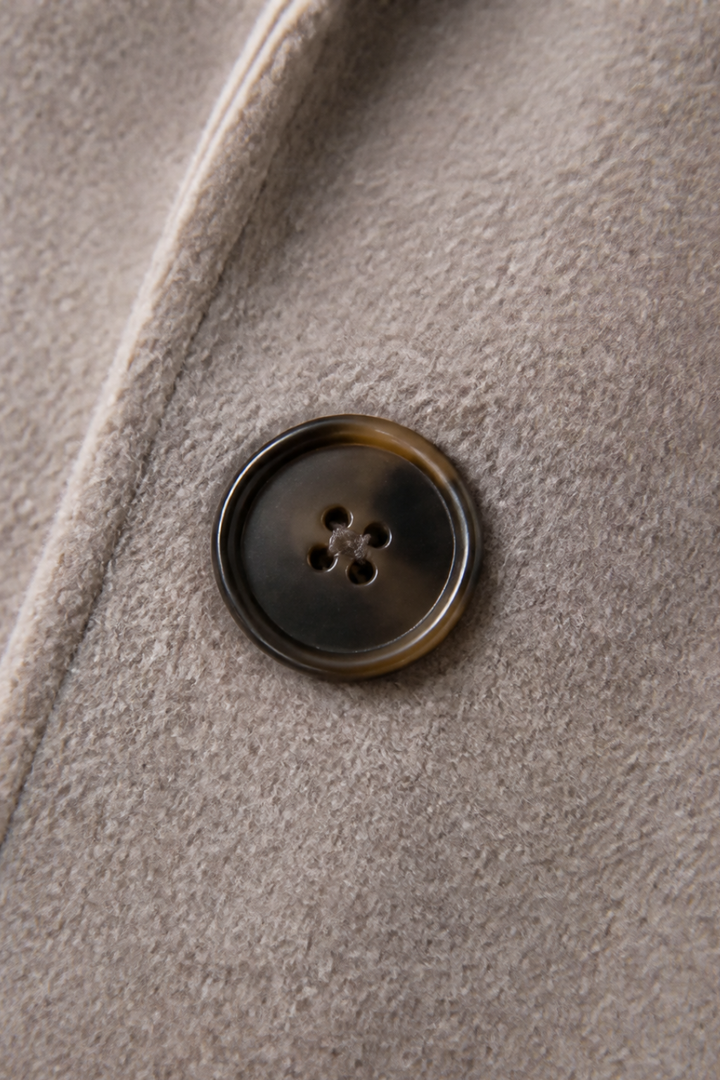 Isola – Cable-Knit Sleeve Double-Breasted Longline Coat