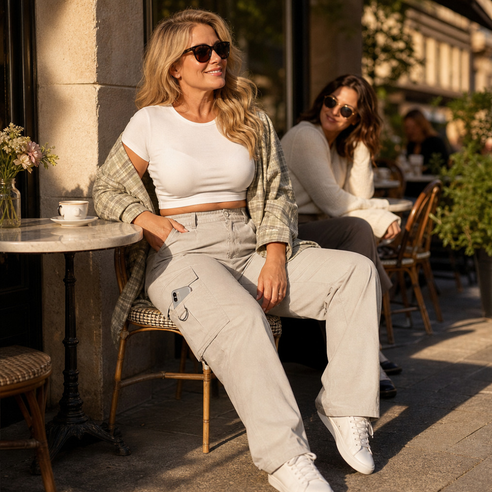 Waistline – High-Waisted Straight-Leg Cargo Pants