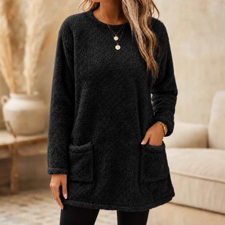 CozyLayer – Brushed-Lining Long-Sleeve Tunic Top