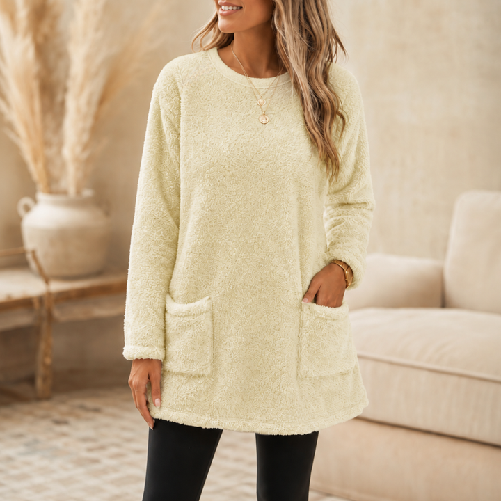 CozyLayer – Brushed-Lining Long-Sleeve Tunic Top