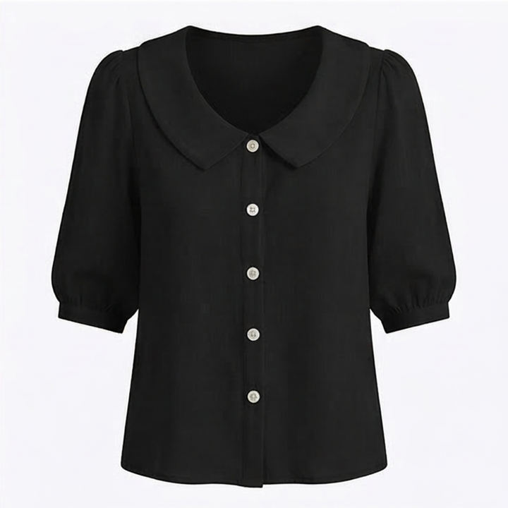 Collara™ – Retro Peter Pan Collar Button Up Blouse