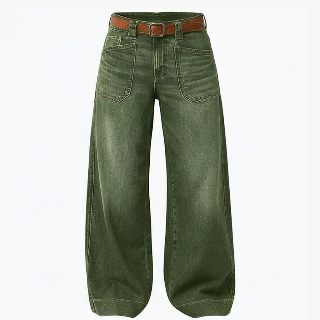 Widera™ – Retro Patch Pocket Wide Leg Jeans