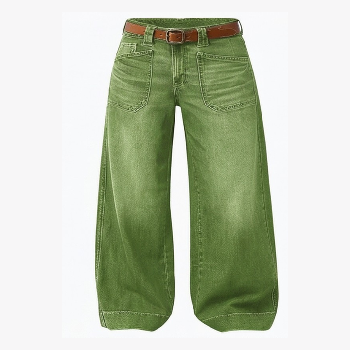 Widera™ – Retro Patch Pocket Wide Leg Jeans