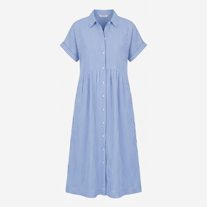 Elira™ – Airy Striped Midi Shirt Dress