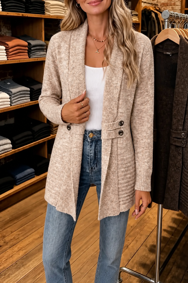Wearbella – Double-Breasted Belted Knit Cardigan