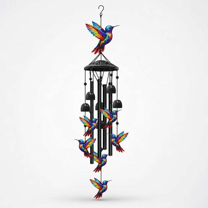 Birdsong – Rainbow Hummingbird Wind Chime for Garden, Patio & Porch