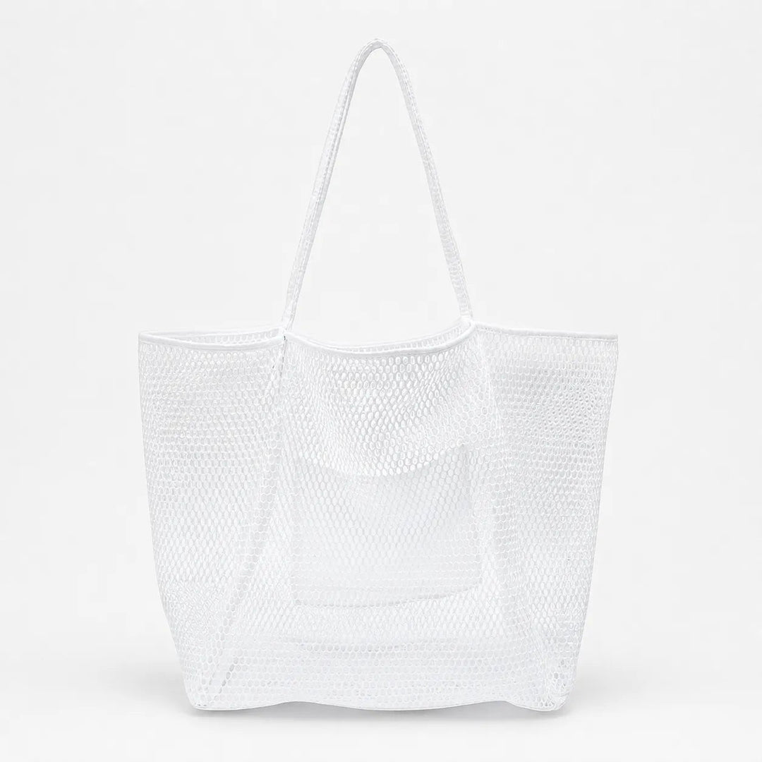 Sandfall – Mesh Beach Tote Bag with Hidden Zip Pocket, Sand Free Shoulder Bag for Women