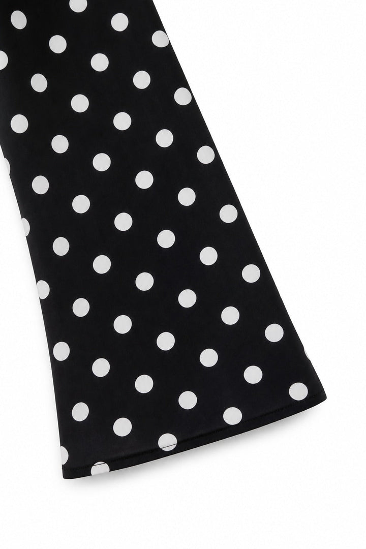 Wearbella – Polka Dot Lapel Long Sleeve Blouse