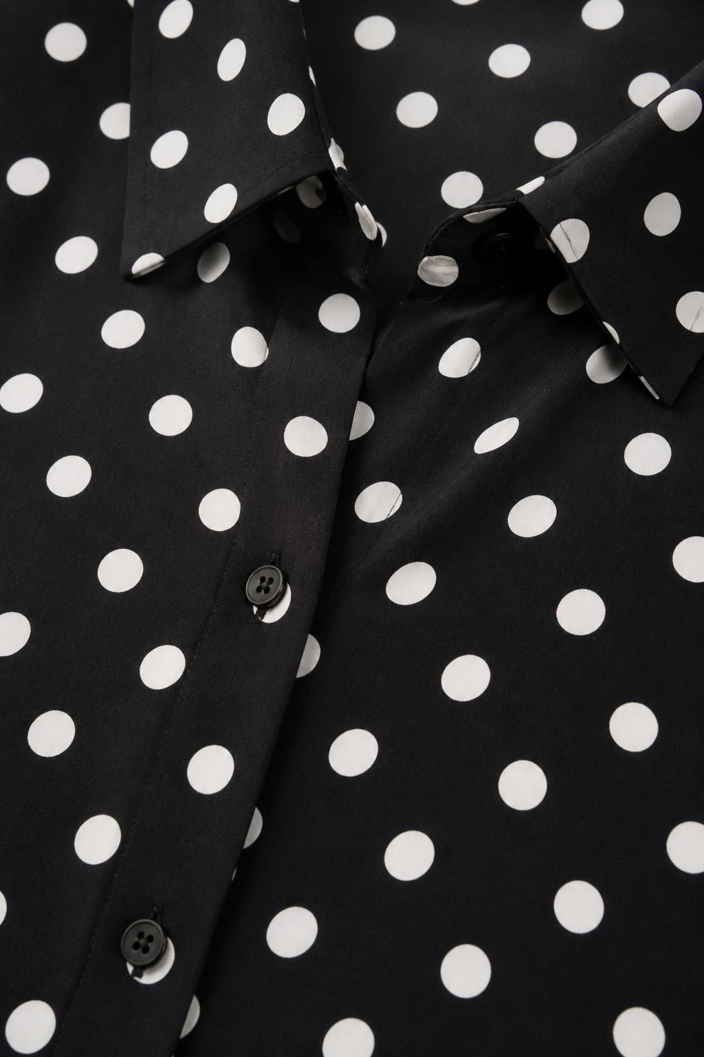 Wearbella – Polka Dot Lapel Long Sleeve Blouse