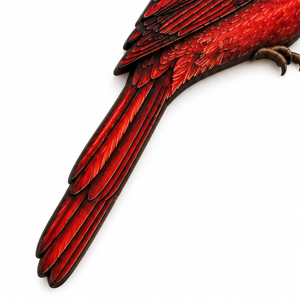 Perch & Feather – Cardinal Branch Metal Bird Décor