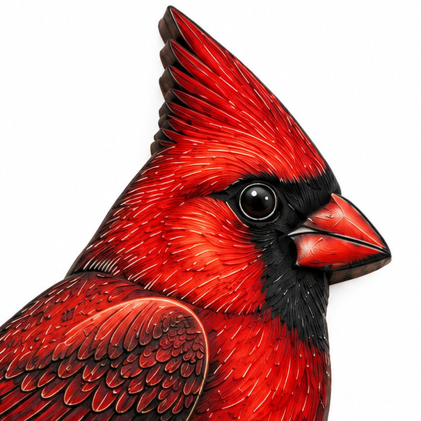 Perch & Feather – Cardinal Branch Metal Bird Décor
