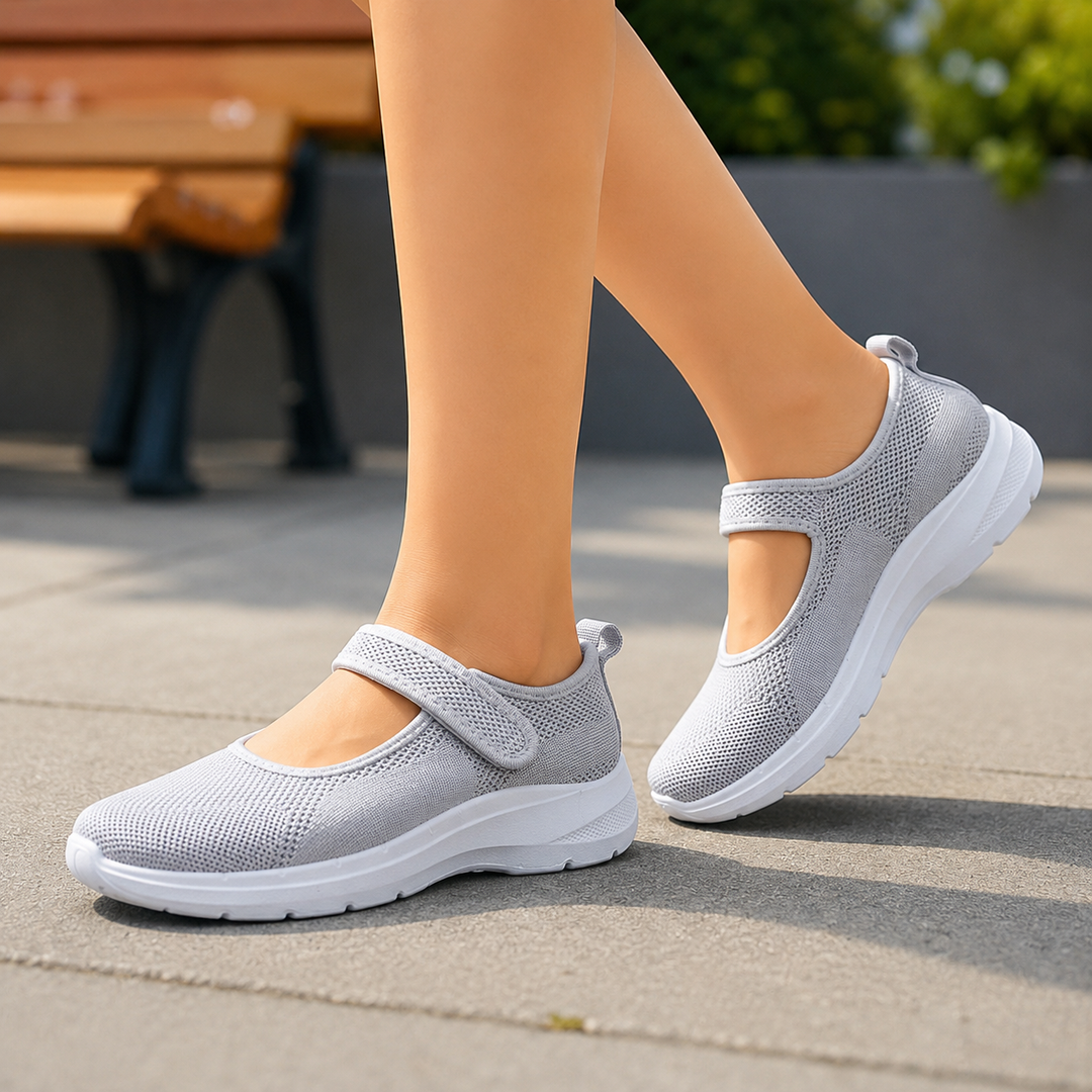 Elevana – Mesh Mary Jane Adjustable Strap Walking Shoe