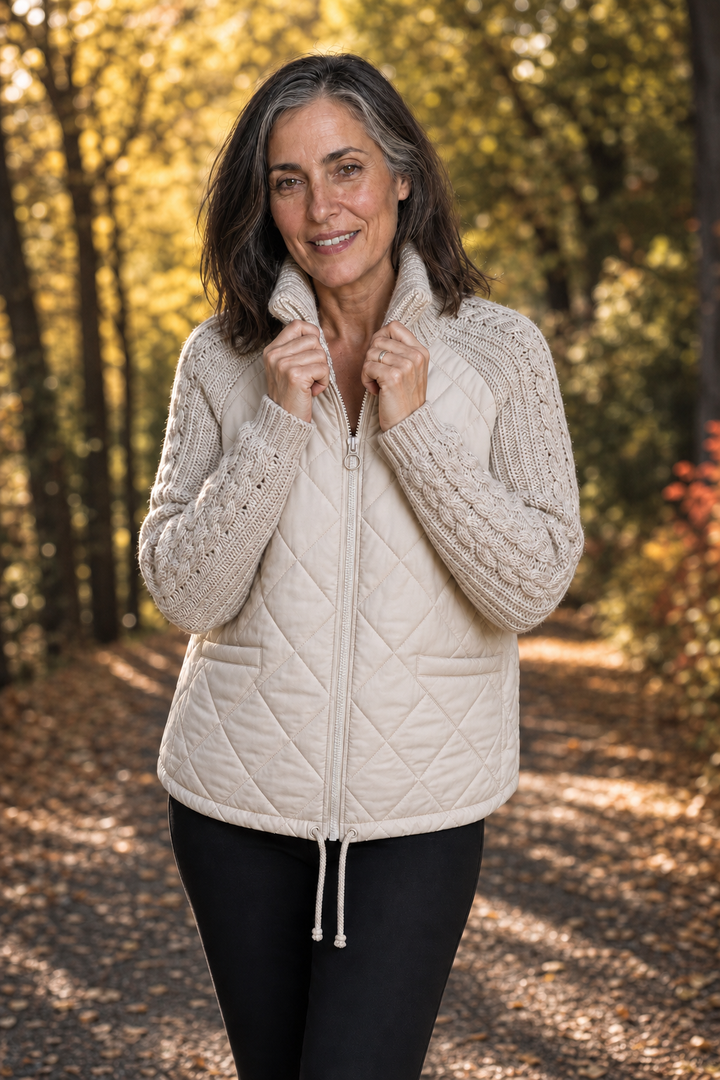 Knitpuff – Knit-Panel Quilted Patchwork Puffer Jacket