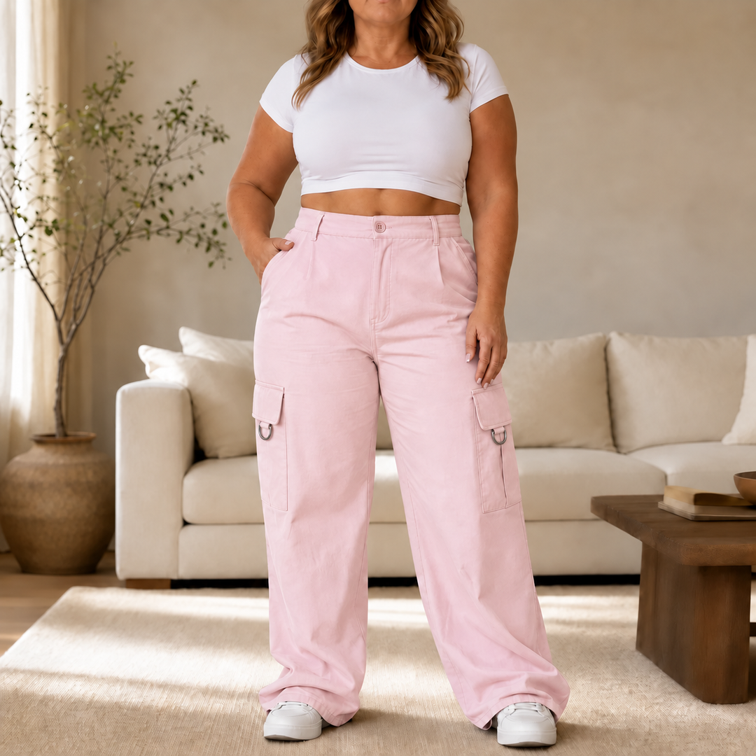 Waistline – High-Waisted Straight-Leg Cargo Pants