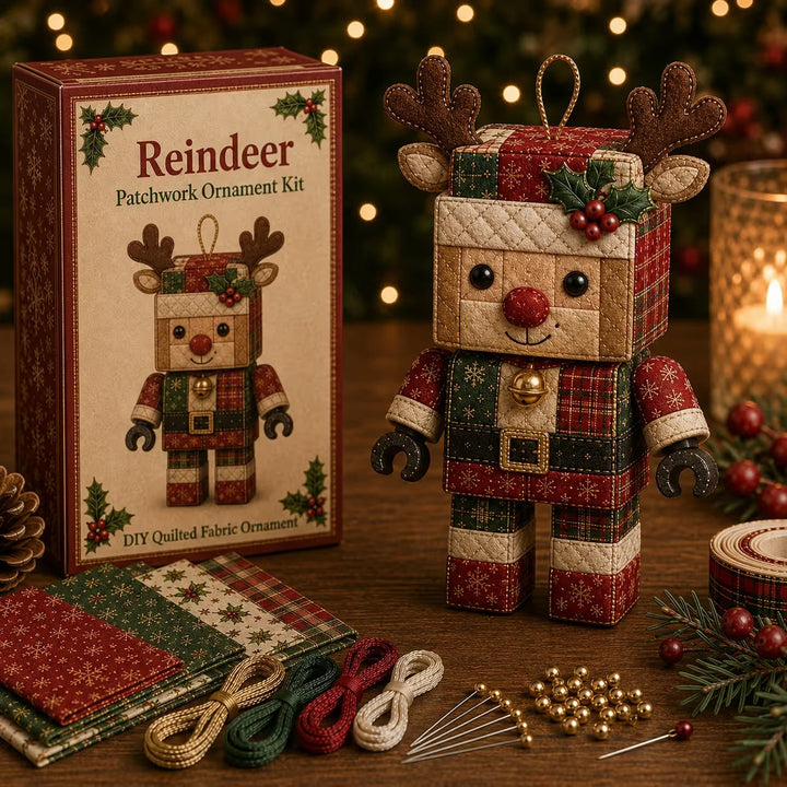 Patchtrim – No-Sew Patchwork Santa Ornament Kit