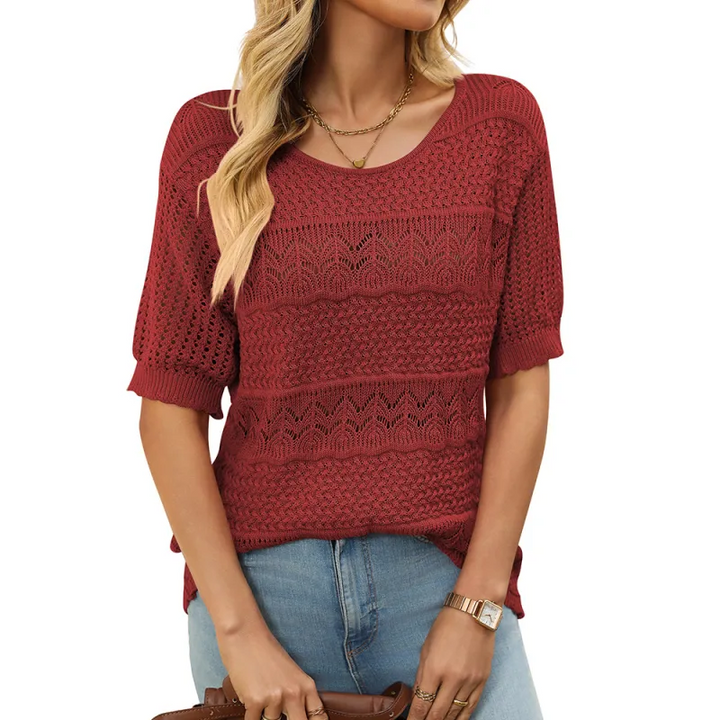 Wovelle™ – Textured Knit Top for Warm Days