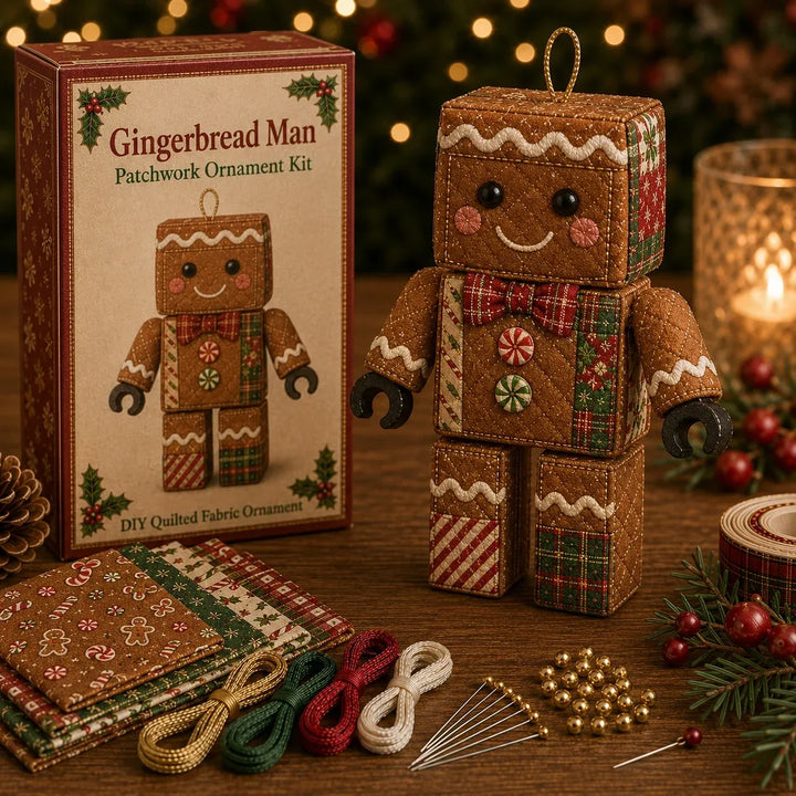 Patchtrim – No-Sew Patchwork Santa Ornament Kit