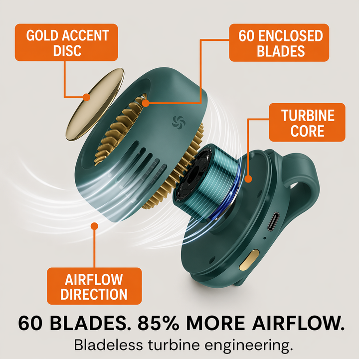 Breezly™ – Hands-Free Clip-On Cooling Fan